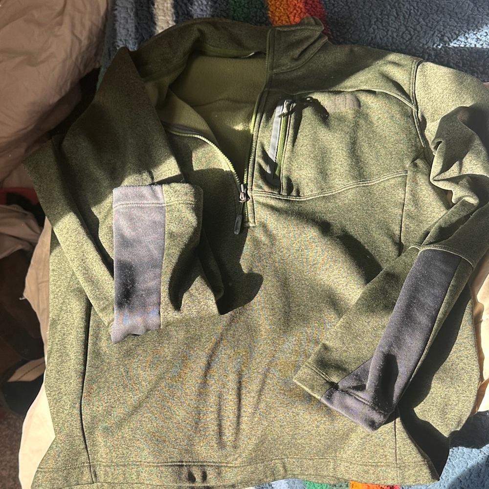 The North Face Gray and Olive Pullover